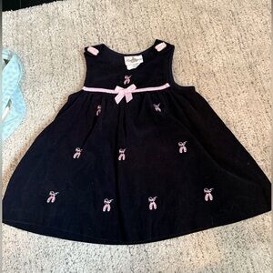 Rare editions girls jumper corduroy jumper dress ballet slippers size 3t EUC